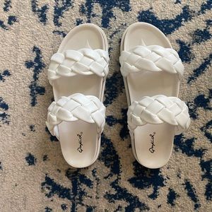 Qupid double strap braided sandal